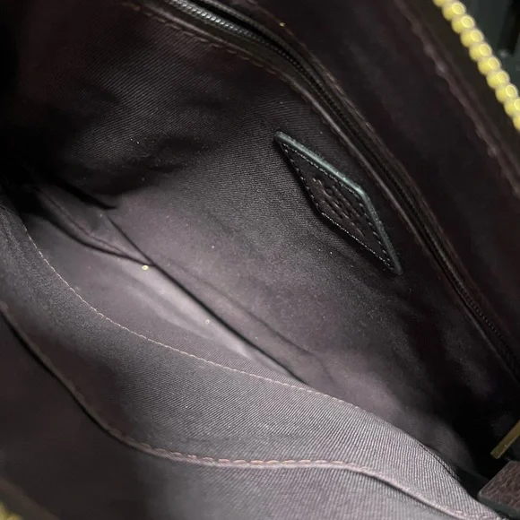 Fossil Brown Leather and Metallic Gold Crossbody Bag and Matching Wallet - Picture 6 of 10